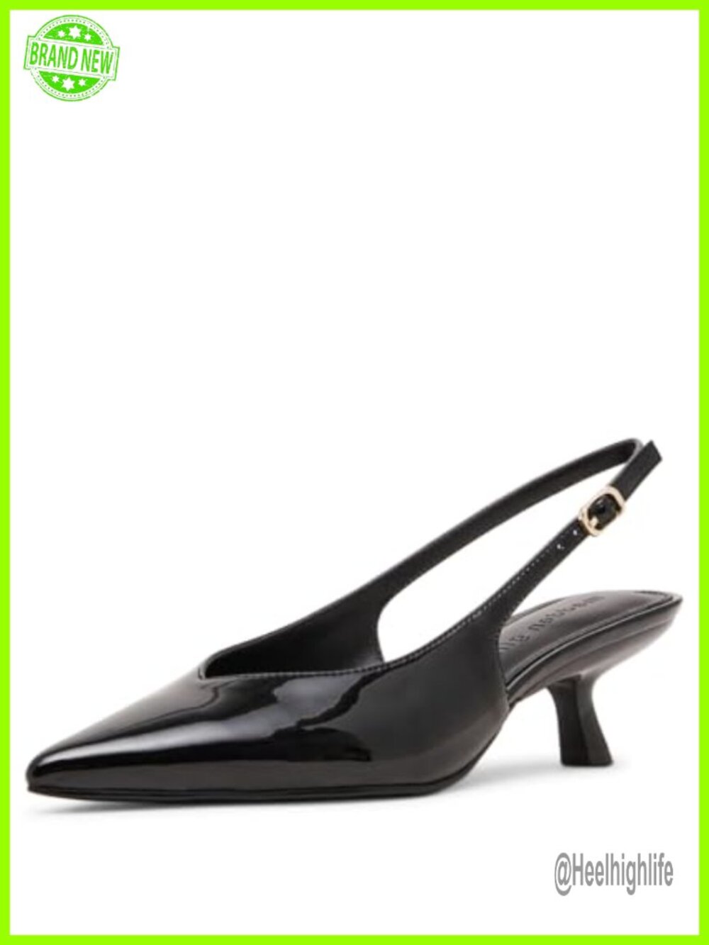 Kitten Heel Pump Closed Toe Buckle Business Casual Party Shoe